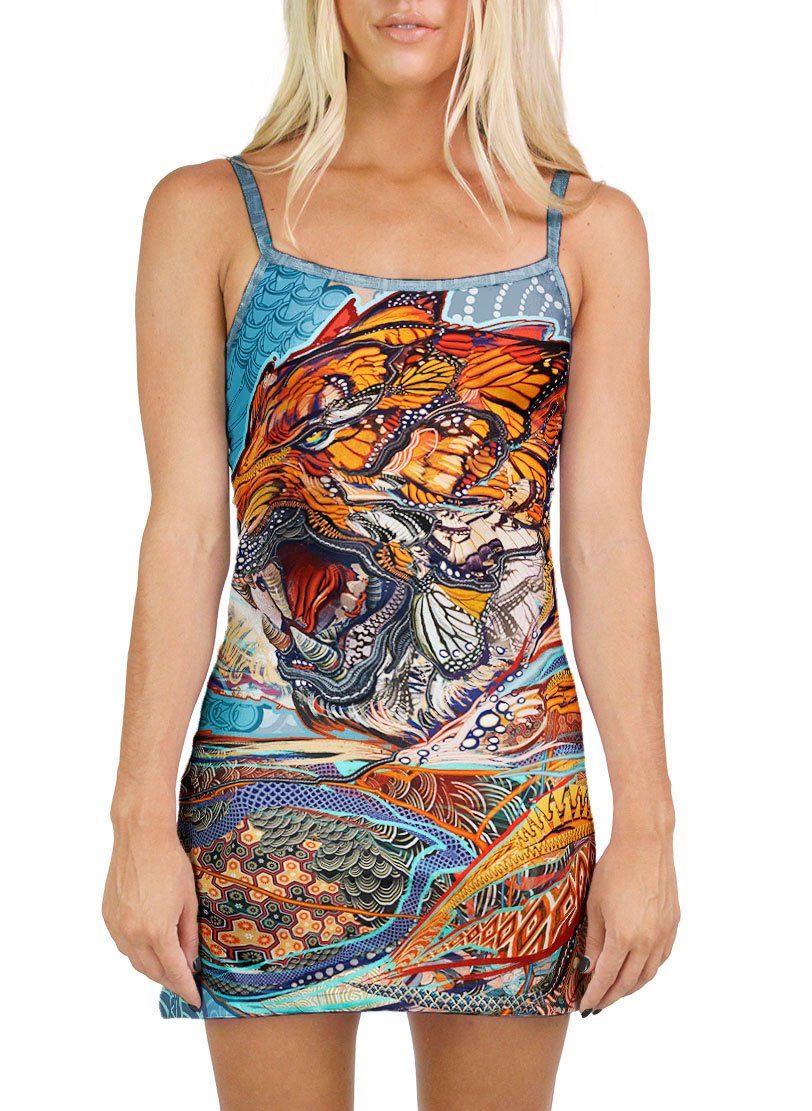  TIGER SWALLOWS TAIL MINI DRESS 