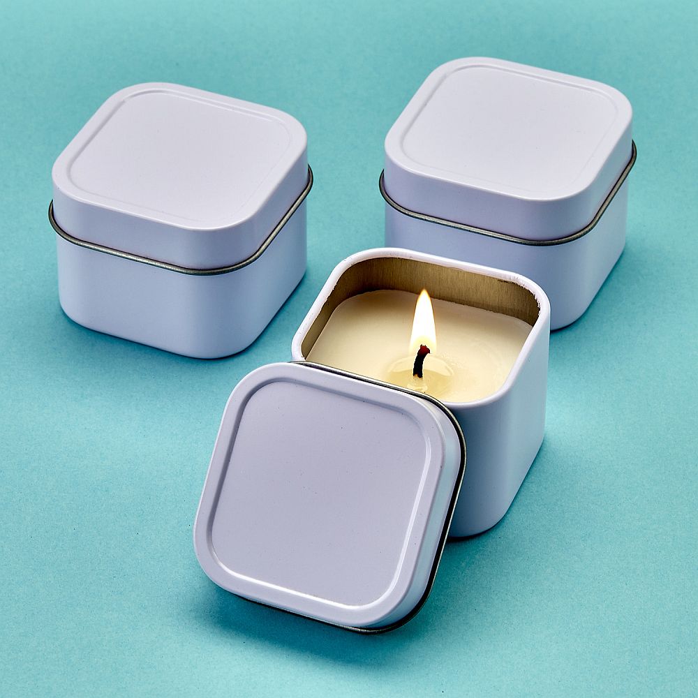 White  Travel Candle Tin