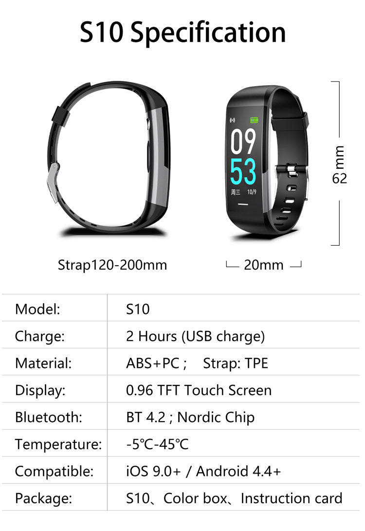 IP68 Waterproof Fitness Tracker Smart Watch