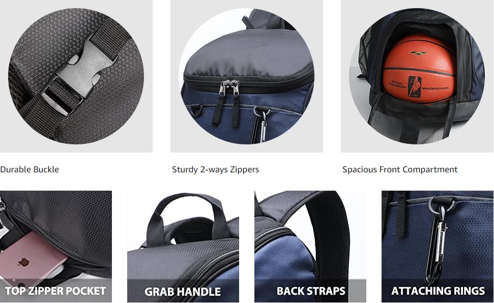 Sac À Dos De Basketball En Nylon Pour Le Sport En Salle De Sport Avec  Grande Capacité Et Amovible, Sac À Dos Pour Ordinateur Portable Élégant  Pour Le Travail Et Les Loisirs