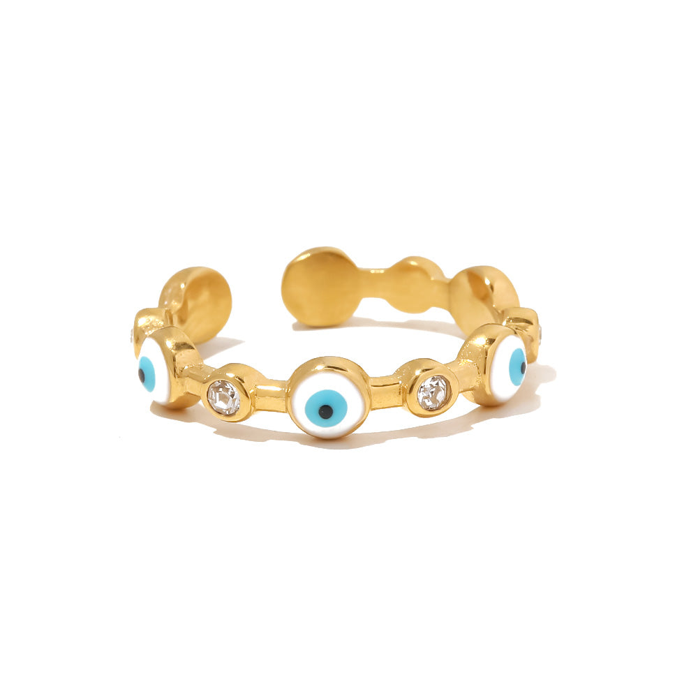 Evil Eyes Zirconia Ring