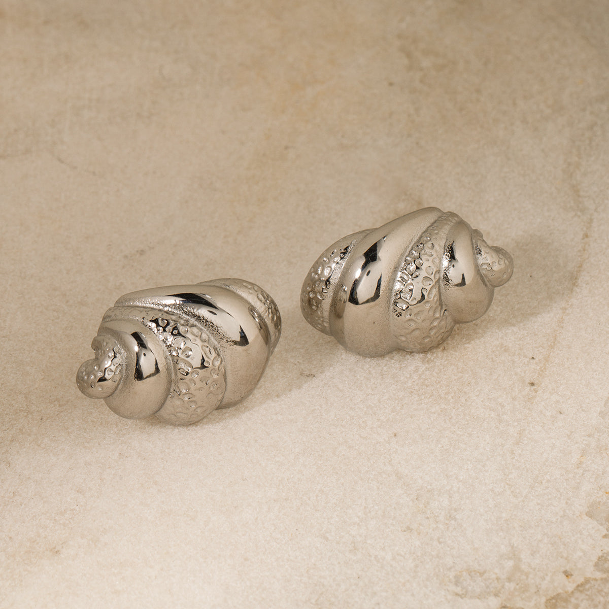 Hammer Croissant Stainless Steel Earrings