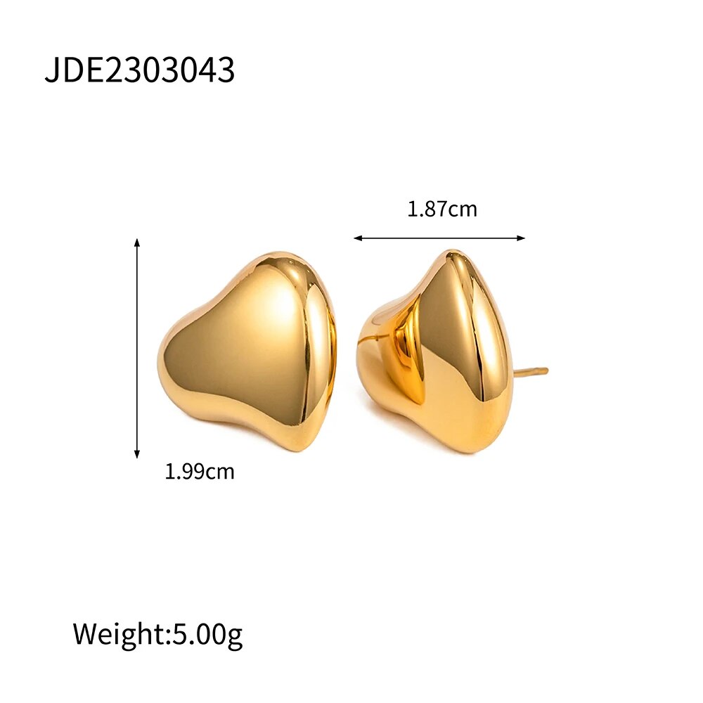 Gold Irregular Heart Earrings