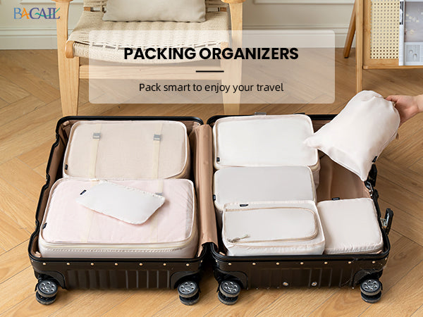 Packing Organizers and Travel Set in High Quality Cotton, 8-pack