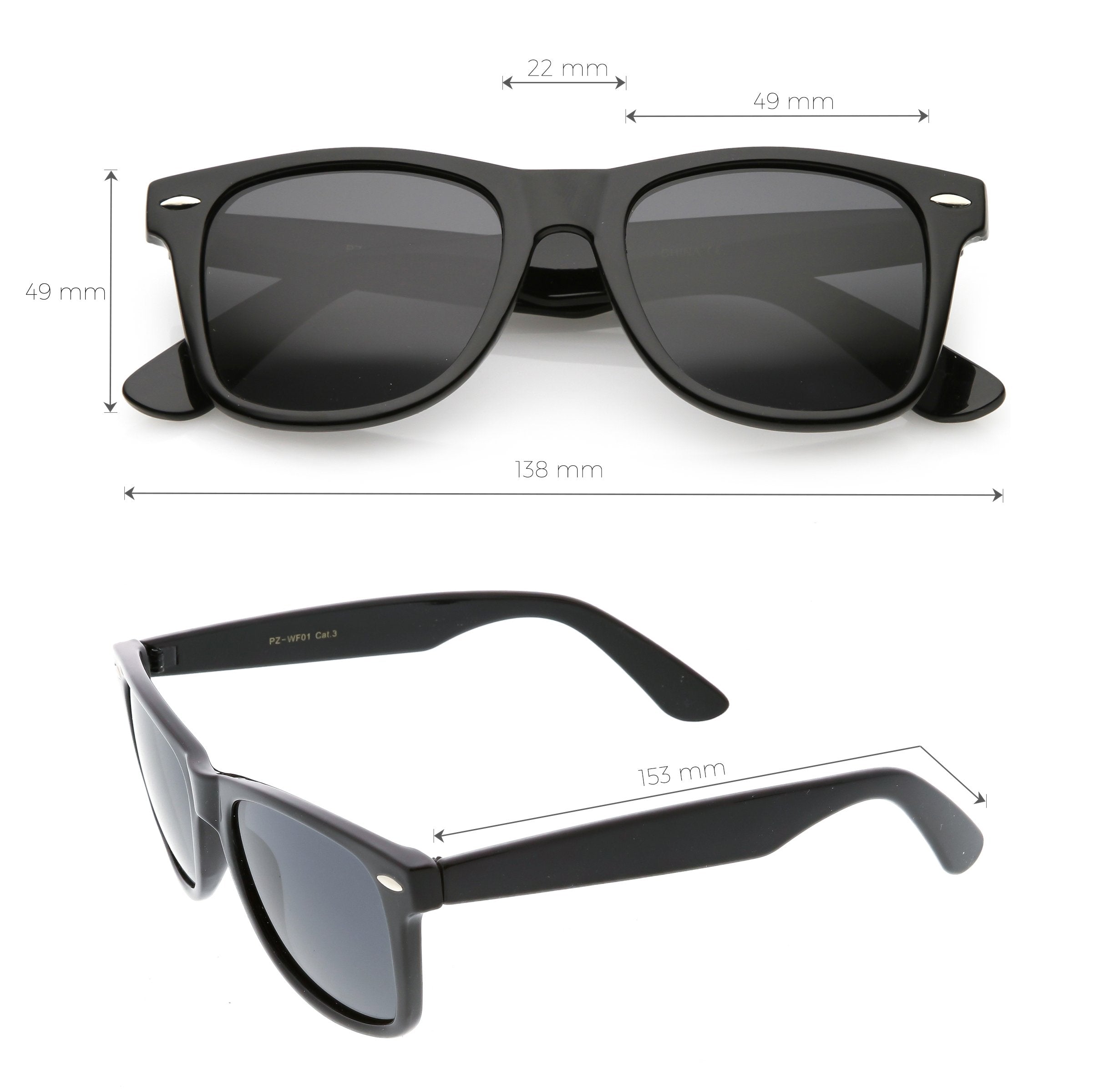 Classic Unisex Polarized Lens Horned Rim Sunglasses A840