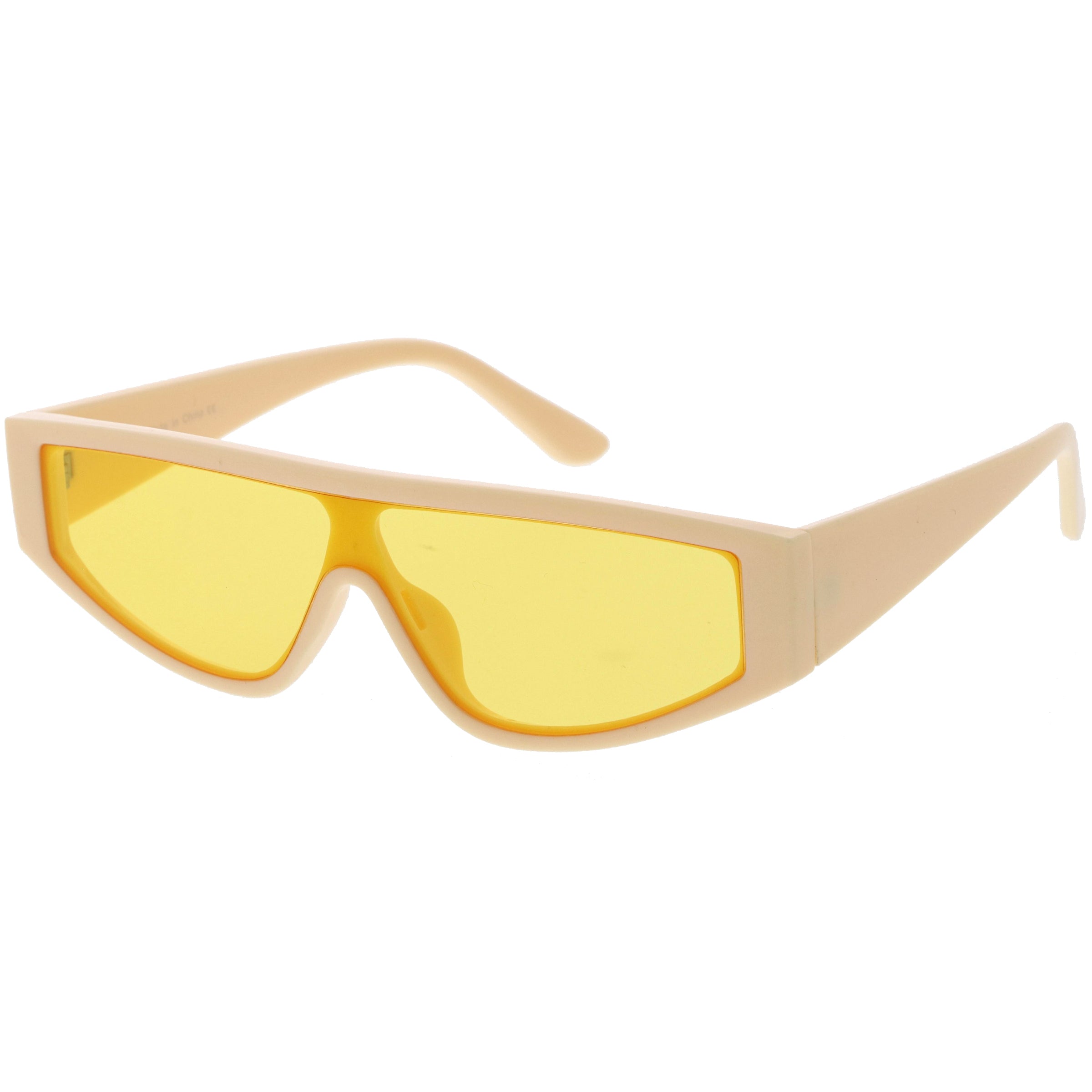 Cyber Chunky Flat Top Shield Mono Lens Sunglasses D107