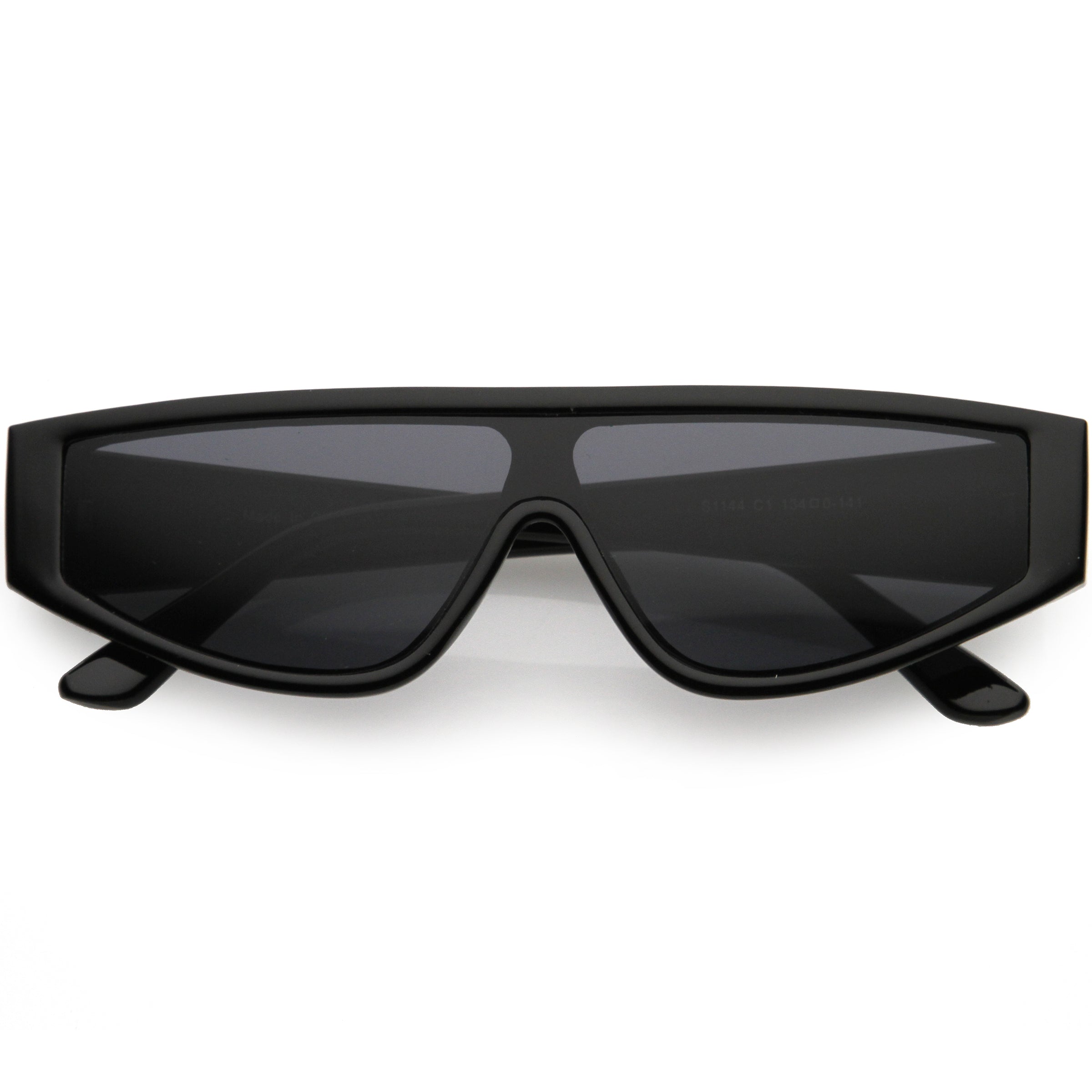 Cyber Chunky Flat Top Shield Mono Lens Sunglasses D107