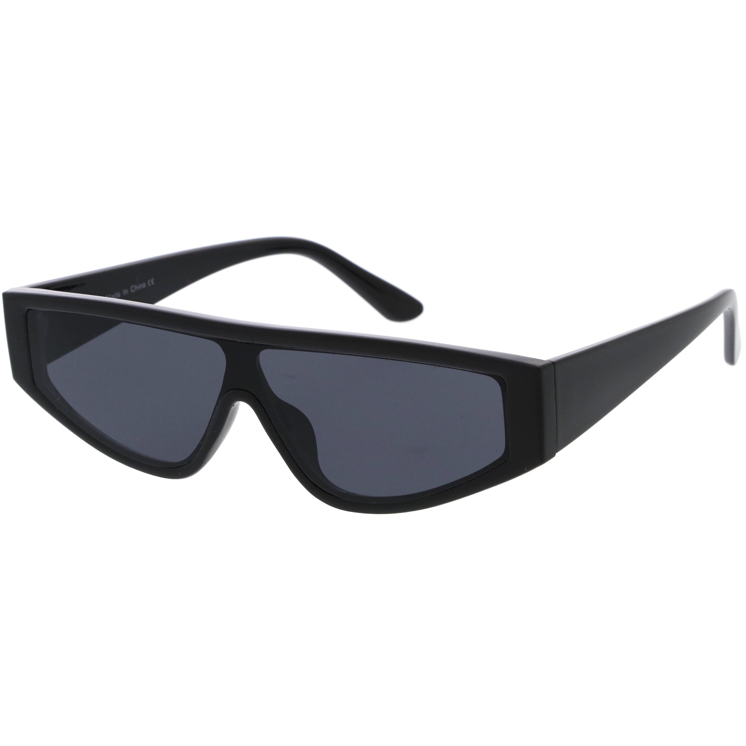 Cyber Chunky Flat Top Shield Mono Lens Sunglasses D107