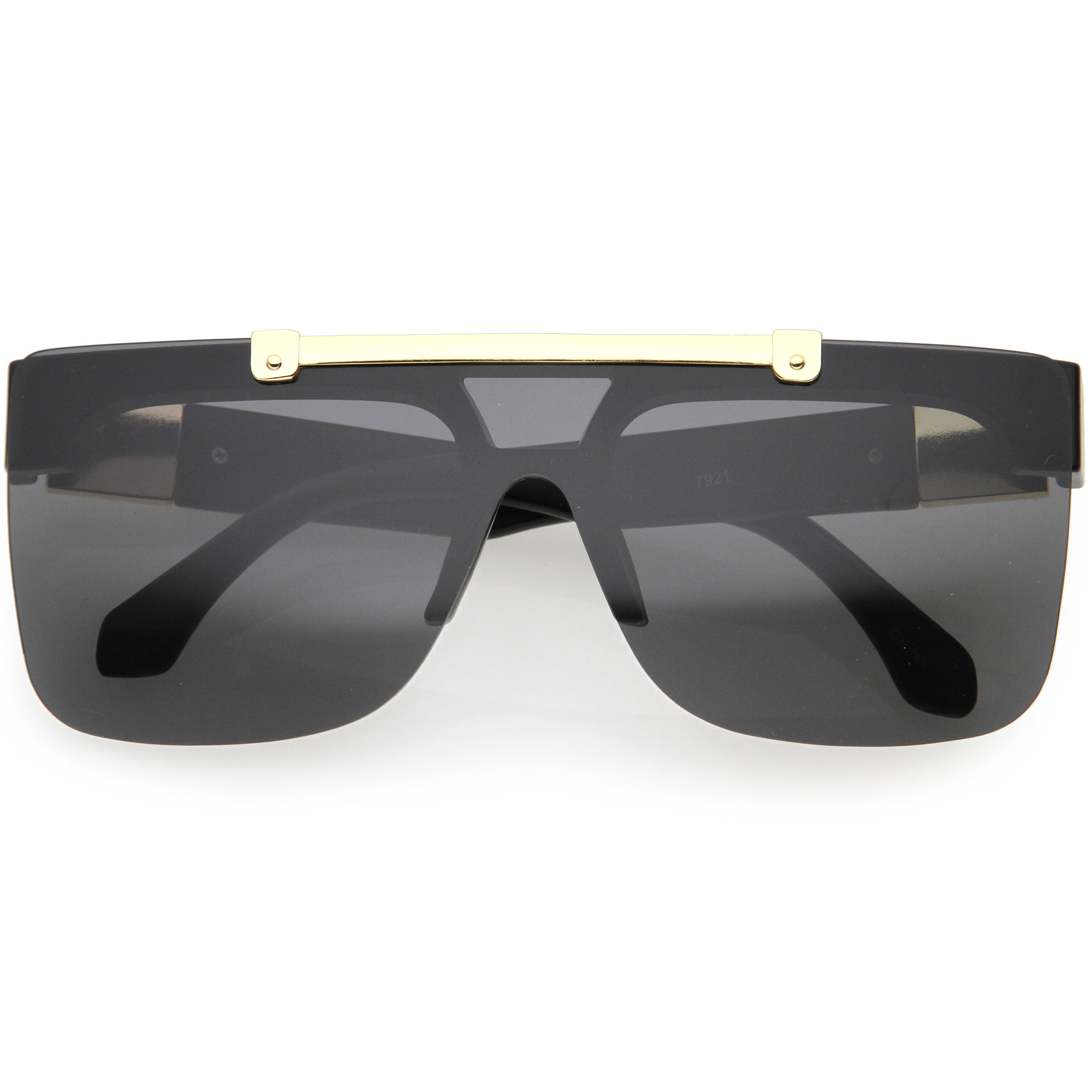 Hype Flip Up Metal Accent Oversize Shield Sunglasses D193