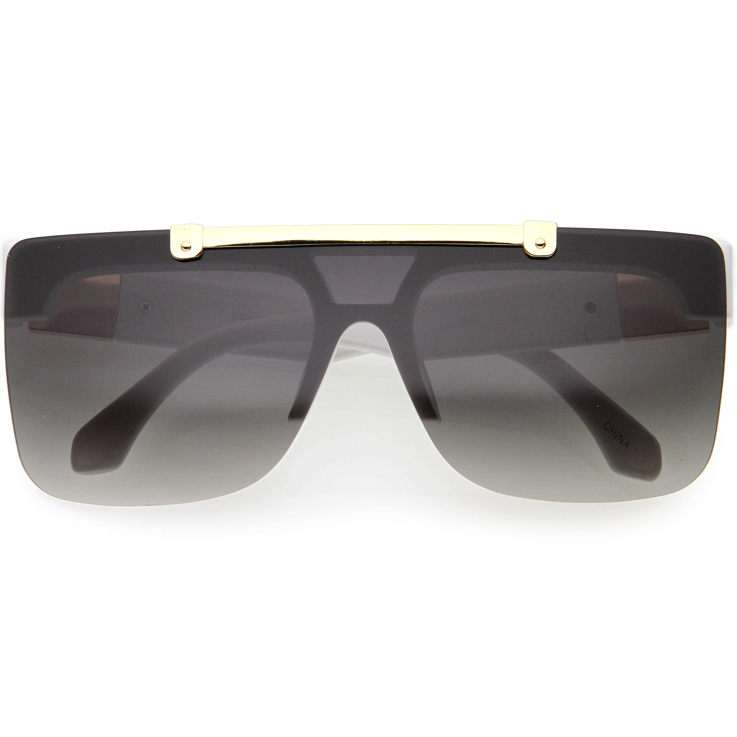 Hype Flip Up Metal Accent Oversize Shield Sunglasses D193