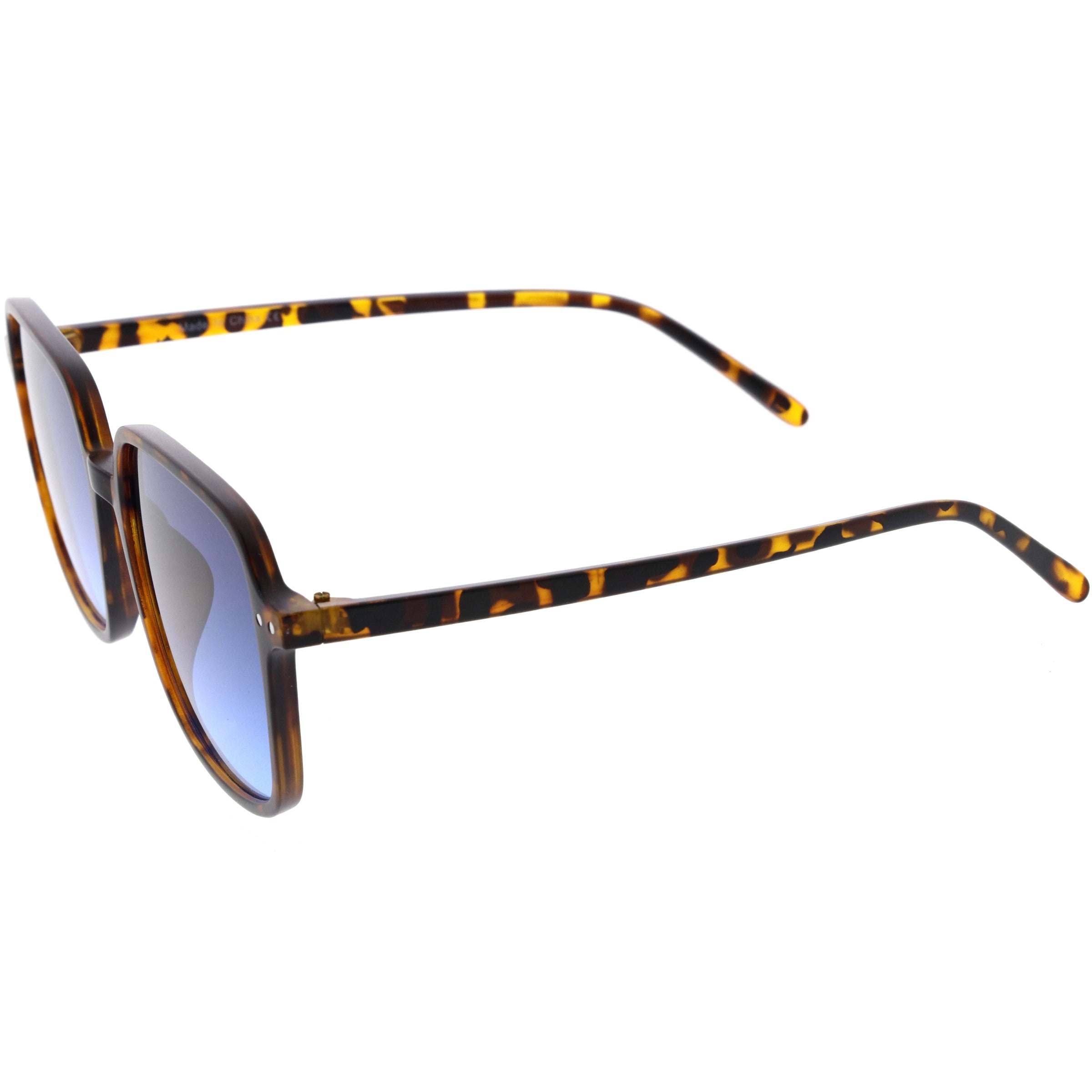 Chic Everyday Square Mid Temple Oversized Sunglasses D257