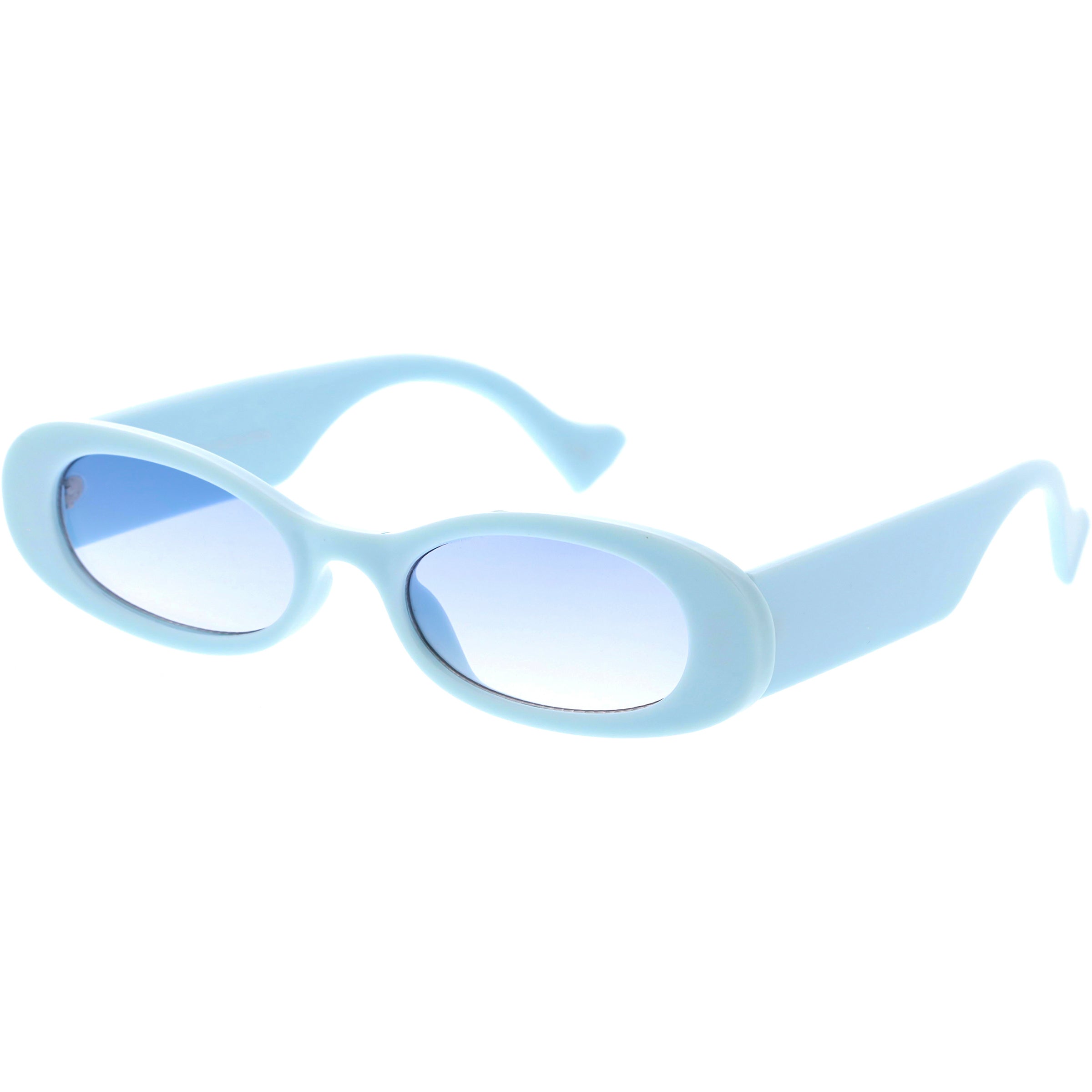 Colorful Pastel Retro Inspired Chunky Oval Sunglasses D296