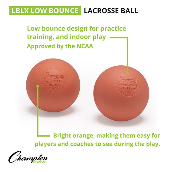 12 Low Bounce Lacrosse Practice Balls LBLX