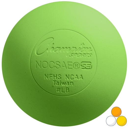 Neon Green Champion Sports Lacrosse Ball - Meets NOCSAE Standard SEI Certified