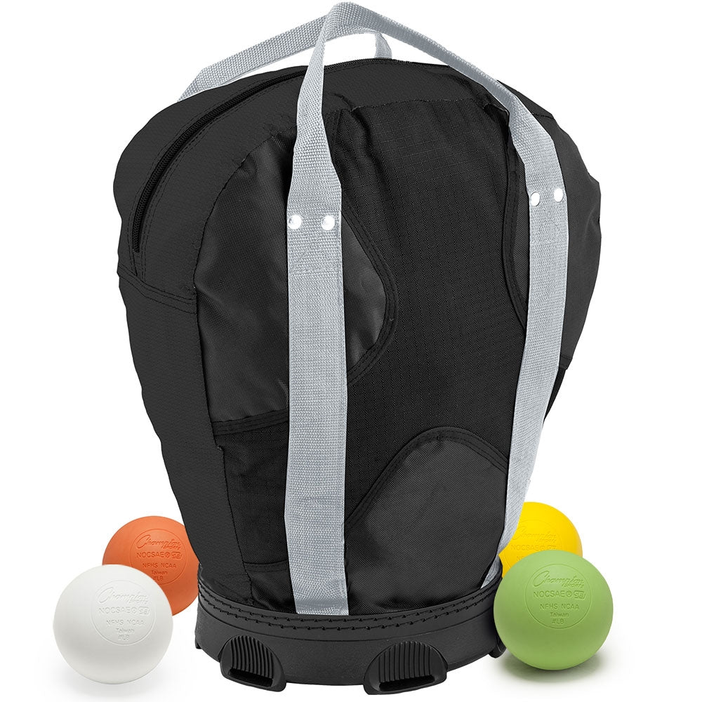 Lacrosse Ball Bag with 12 Lacrosse White Game Balls