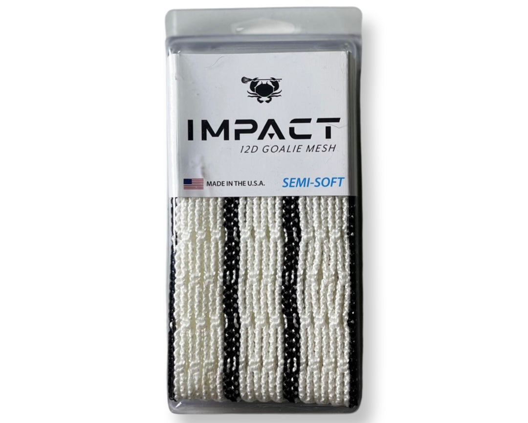 ECD Lacrosse Impact 12D Goalie Mesh Semi Soft Black Striker