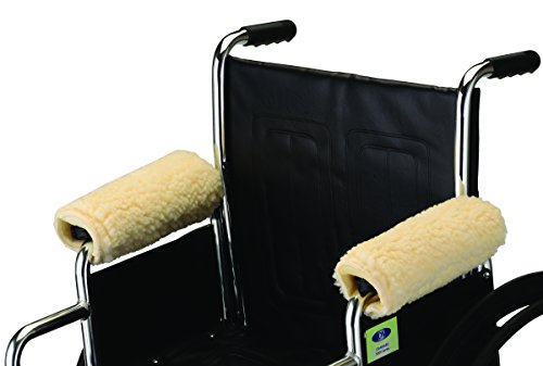 Nova Sheepskin Fleece Armrest Covers for Wheelchairs, Transport Chairs & Arm Chairs, Universal Fit, Washable, One Pair