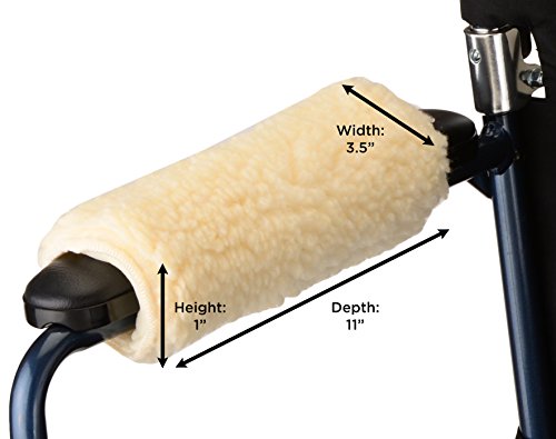 Nova Sheepskin Fleece Armrest Covers for Wheelchairs, Transport Chairs & Arm Chairs, Universal Fit, Washable, One Pair