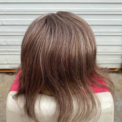 grey mixed man toupee