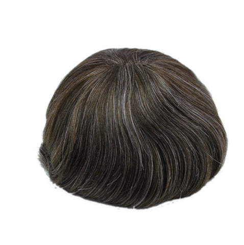 brown and grey hair system