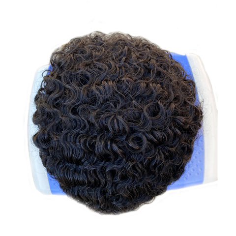 curly human hair system