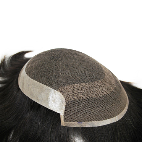 Lace with PU men toupee