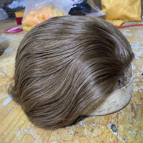 brown hair system for men