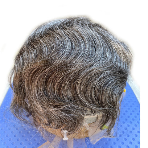 human hair grey toupee