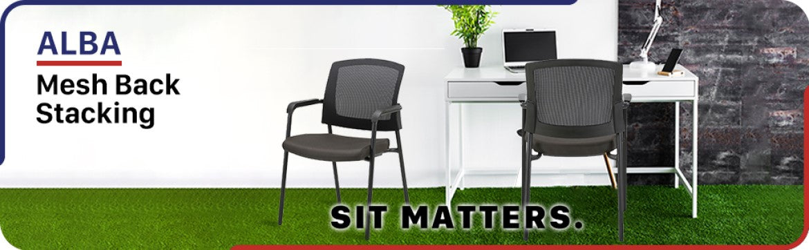 Clatina Alba Mesh Back Stacking Chair Bifma Certificated Furngo