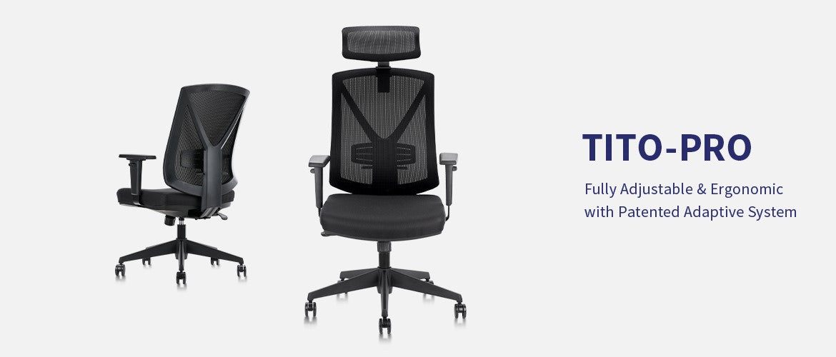 Clatina Tito-pro Ergonomic Swivel Desk Chair with Headrest Overview