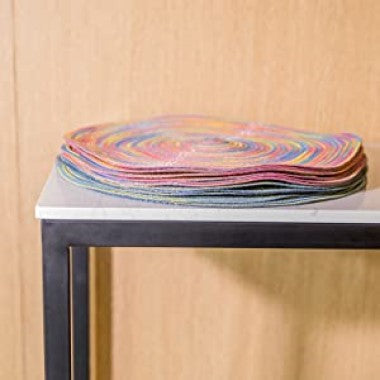 Dozzz Braided Colorful Round Dining Place Mat Feature 2