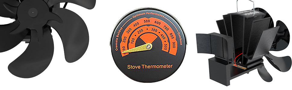 Promo Vounot ventilateur poele bois 6 lames avec thermometre chez Bricorama