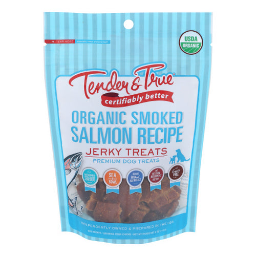 Tender And True, Orgaincs Smoked Salmon Jerky Dog Treats, 4 Oz