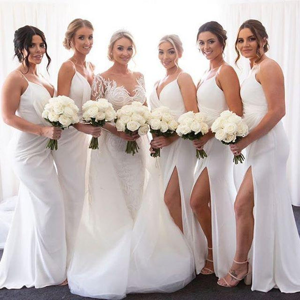 white bridesmaid dress trend