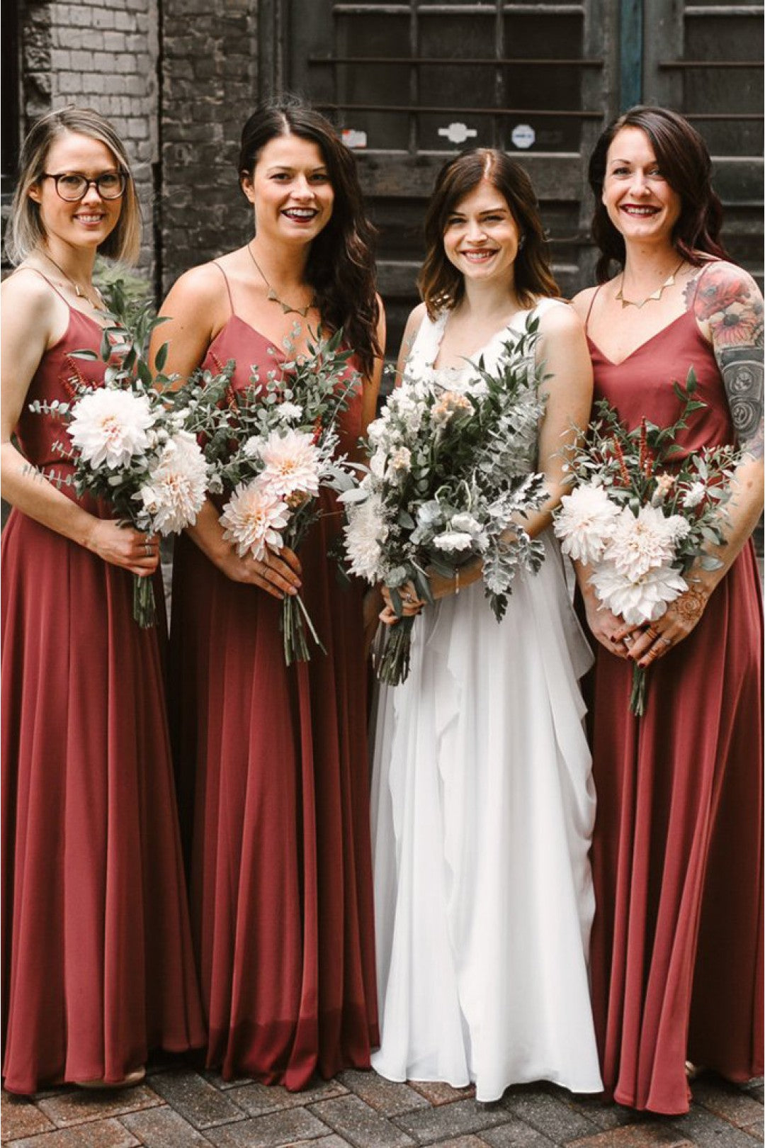 rust bridesmaid dresses