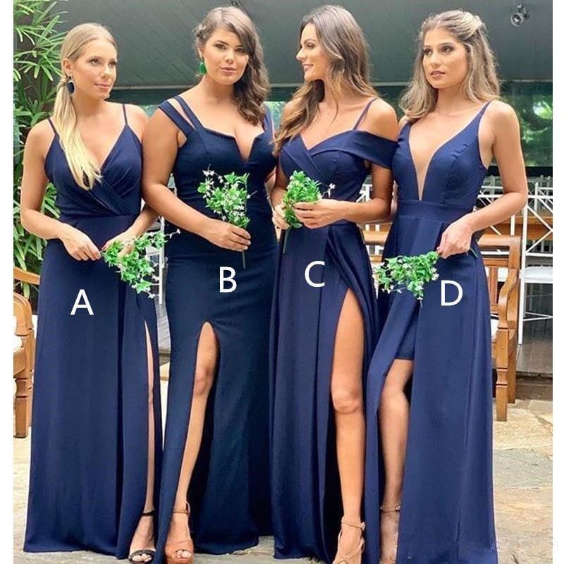 Mismatched Navy Blue Bridesmaid Dresses