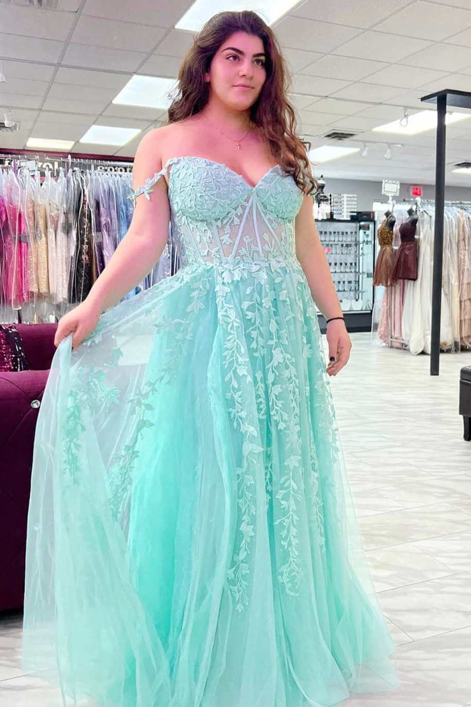 Plus Size Lace Prom Dresses 2023