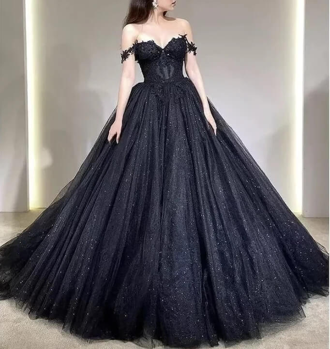 Black Gothic Wedding Dresses Lace