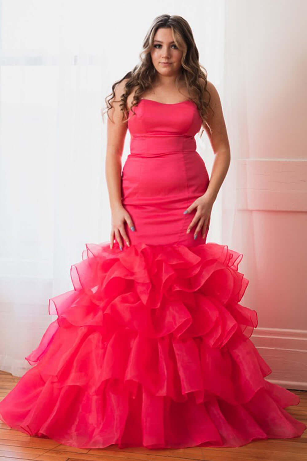 Cheap Plus Size Prom Dresses Hot Pink
