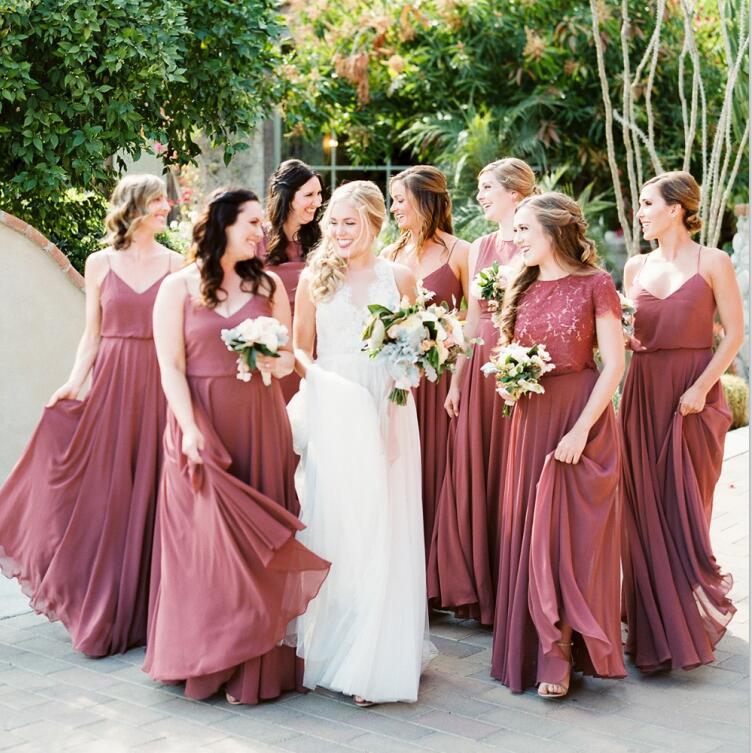 Chiffon Desert Rose Bridesmaid Dress