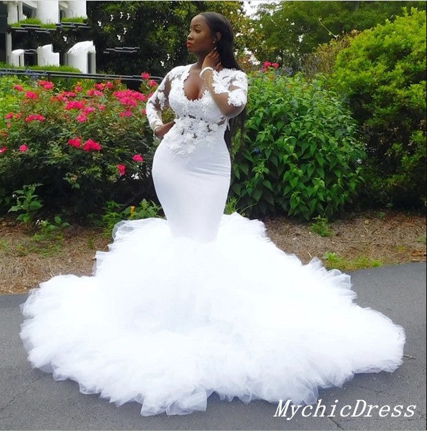 African Wedding Dresses 2023 Long Sleeve