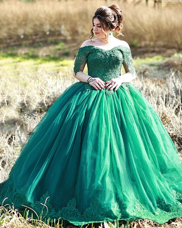 ball gown green Quinceanera Dresses