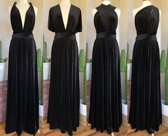 infinity velvet bridesmaid dresses black