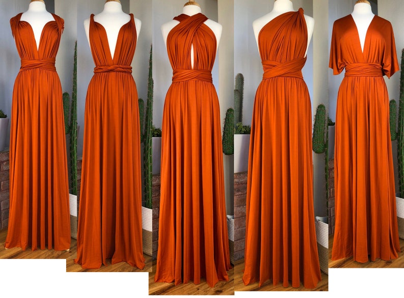 Vestidos de dama de honor naranja infinito