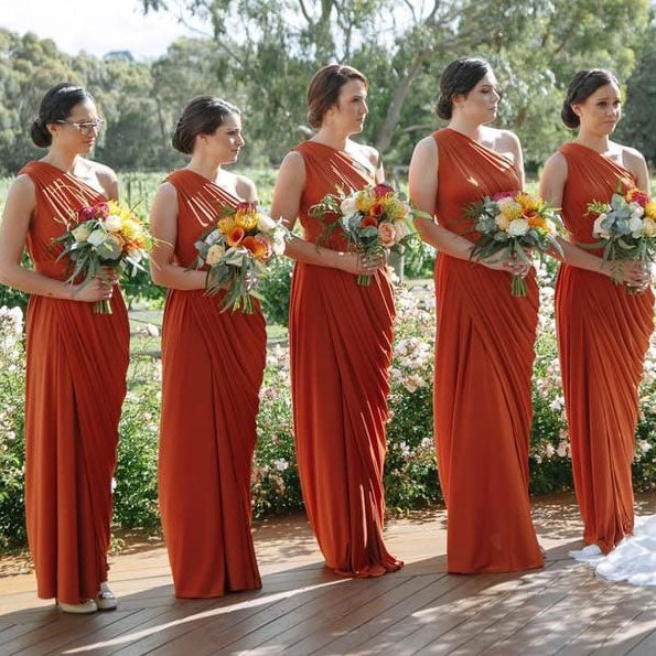 Rust Orange Bridesmaid Dresses