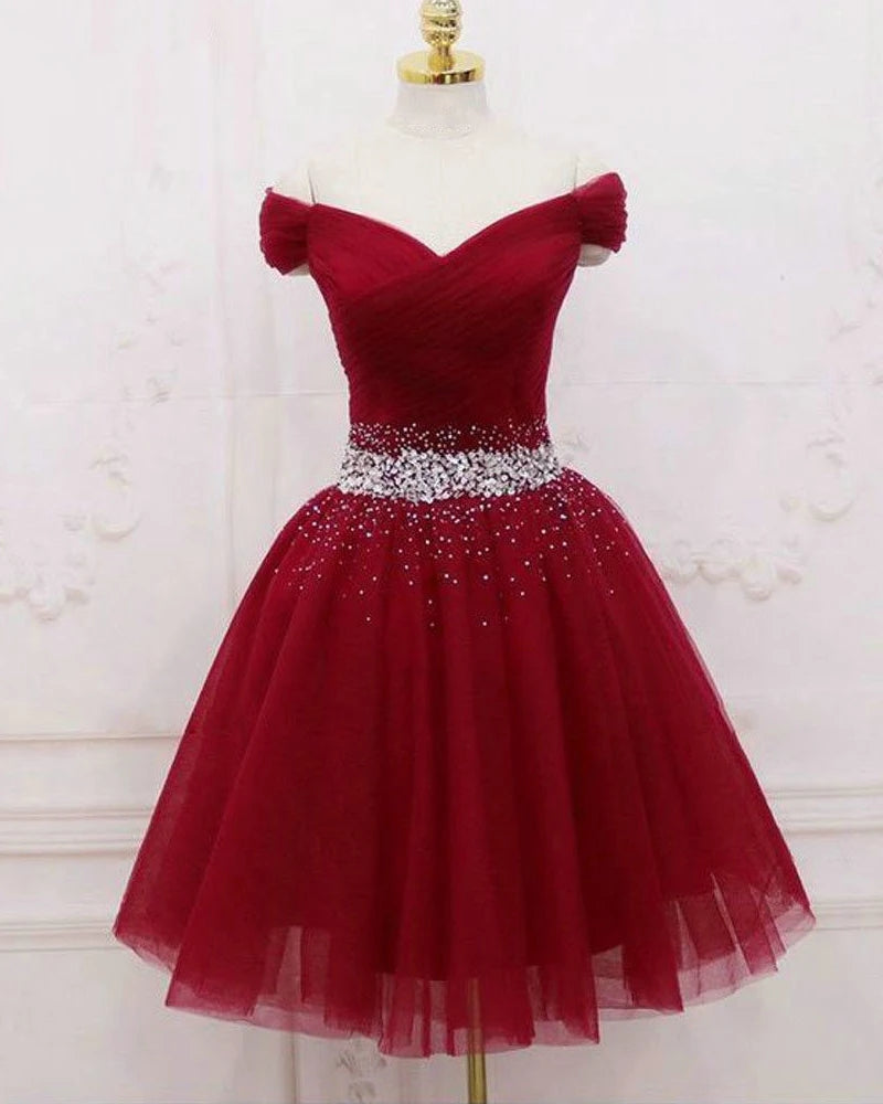 Red Short Prom Dresses Lace Up