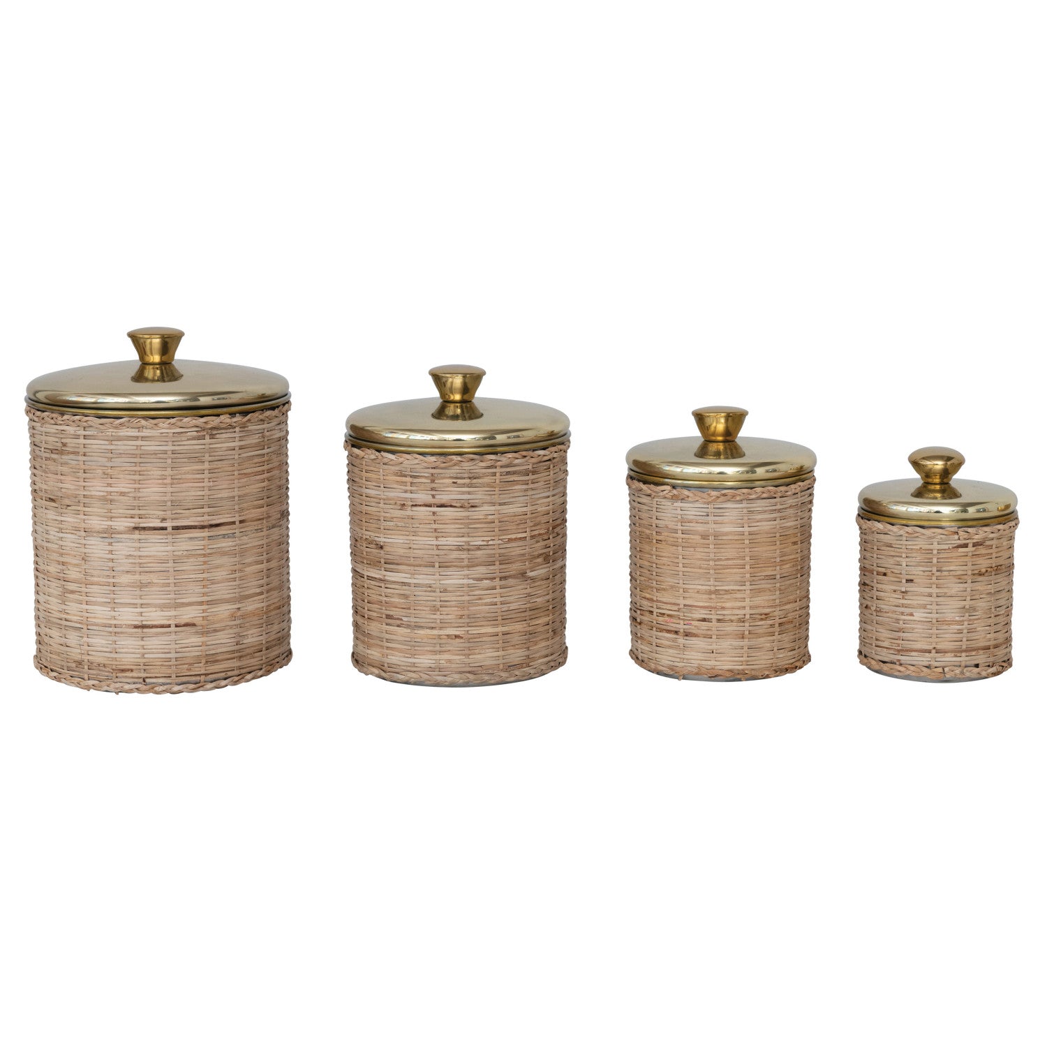 Rattan Wrapped Canisters (Pickup Only)