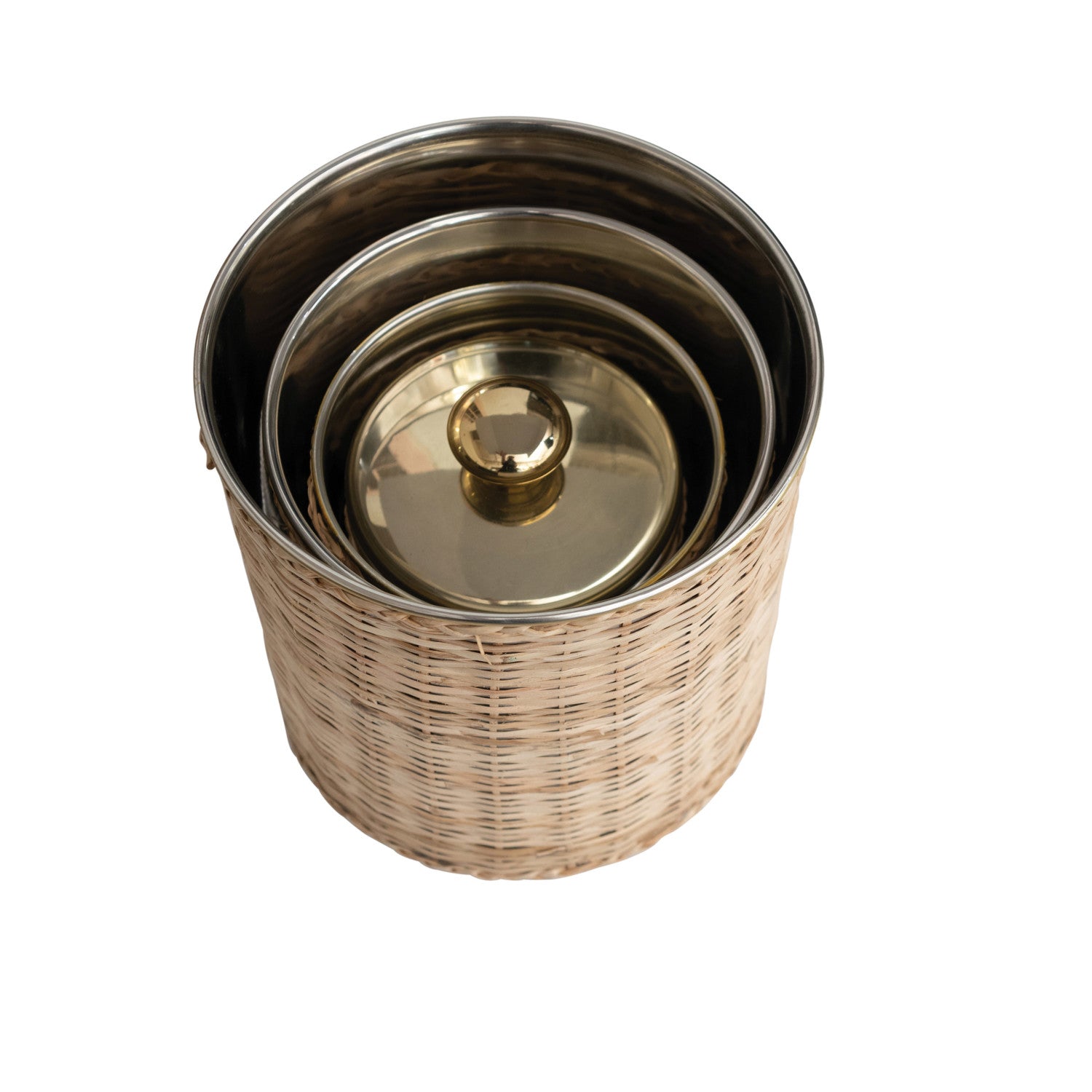 Rattan Wrapped Canisters (Pickup Only)