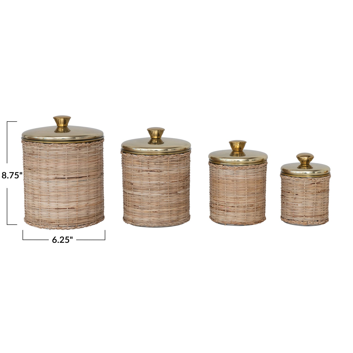 Rattan Wrapped Canisters (Pickup Only)