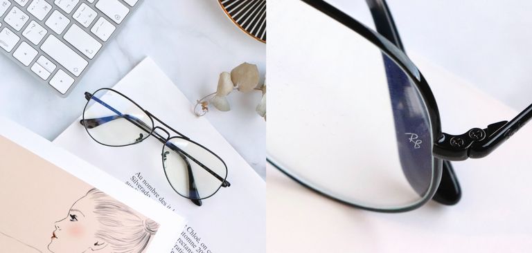 Ray-Ban's "crystal blue filter film lens" 